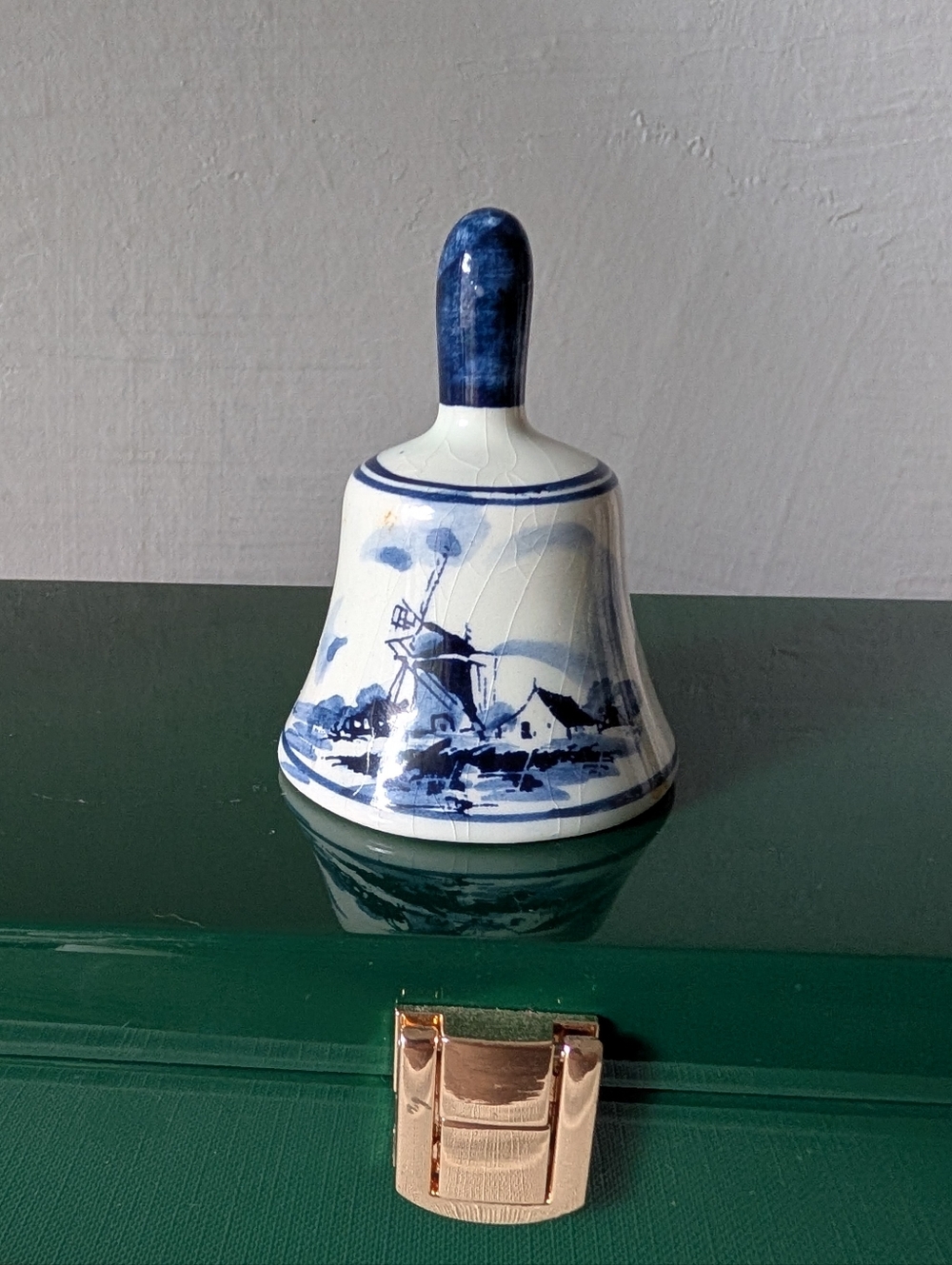 Vintage Delft‎ Blue and White Delft Holland Decorative Ceramic Hand Bell